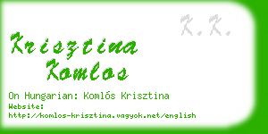 krisztina komlos business card