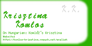 krisztina komlos business card